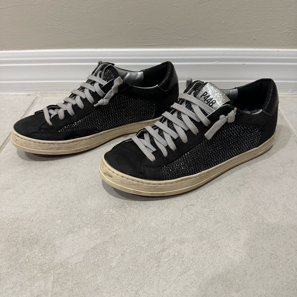 P448 Women’s Black and Gray Sparkle Sneakers